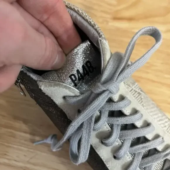 P448 prisma sneakers womens 37 US 7 grey suede skate zip - Picture 7 of 10